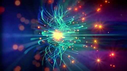 Futuristic Abstract Light Rays and Particles Background Loop