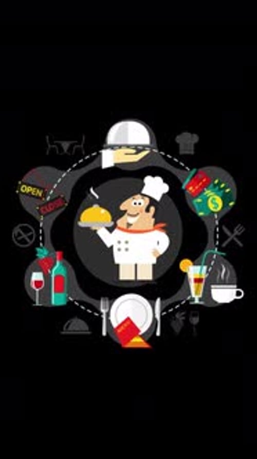 2D Restaurant Banner Vertical Alpha Channel