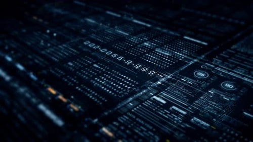 Futuristic Digital Data Stream HUD Animated Background