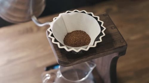 Coffee Brewing with Pour Over Filter at Home