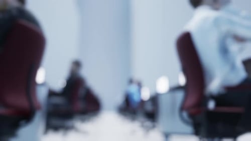 Business People Unrecognizable On The Computer Screen In The Office