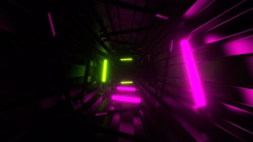 Pink And Green Stepped Neon Strobe Tunnel Background Vj Loop In 4K
