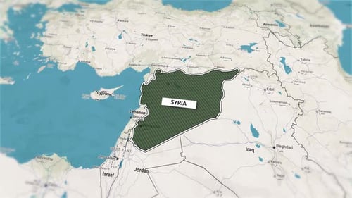 Animated Map Highlight of Syria