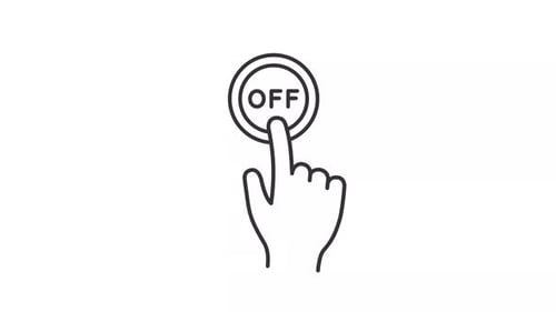 Animated Hand Tapping Off Button Line Icon