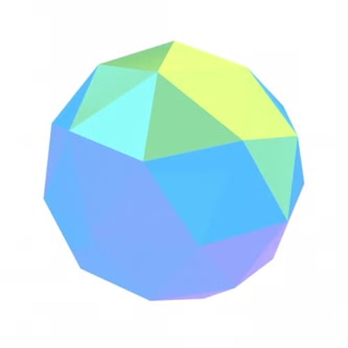 3D Iridescent Polygon Sphere Shape