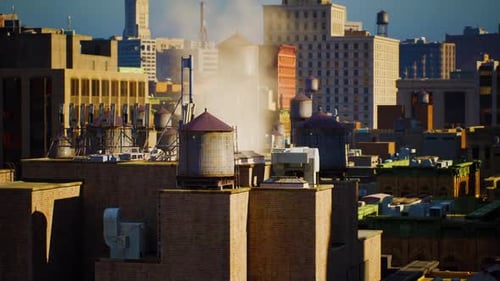 Humo saliendo de una chimenea en la parte superior de un edificio