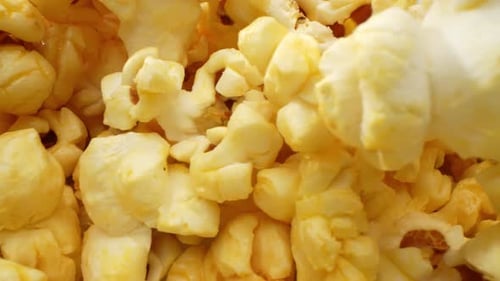 Delicious Caramel Popcorn Close Up Macro View