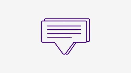 Minimalist Animated Speech Bubble Icon with Text