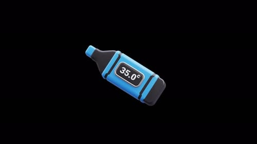 Animated 3D Digital Thermometer Icon
