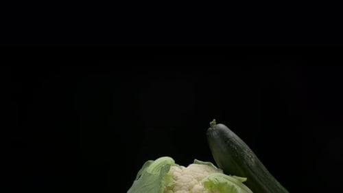 Vibrant Fruits and Vegetables Still Life Arrangement