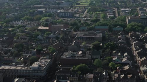 Drone Aerial Wide Footage of Downtown New Orleans City Louisiana