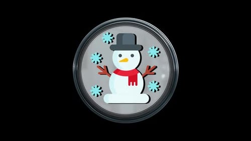 Snowman Icon 3D Loop