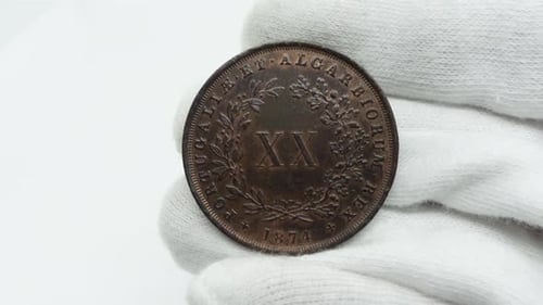 Old Coins. Portuguese Copper Coin 28