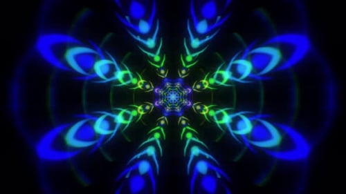 Abstract Glowing Geometric Tunnel Loop Background