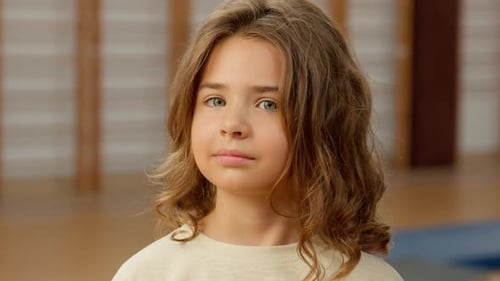 Caucasian Little Girl Portrait Gym Pupil Education Daughter Face Contemplation School Smiling Sport