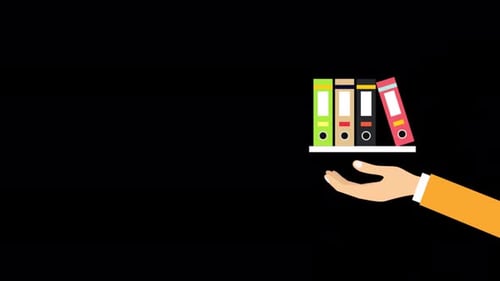 Hand And Books Alpha Channel 4K