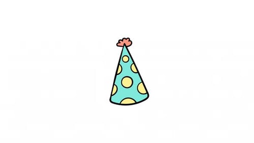 Animated Polka Dot Party Hat for Celebrations
