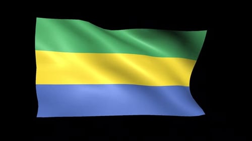Animated Waving Gabon Flag Loop