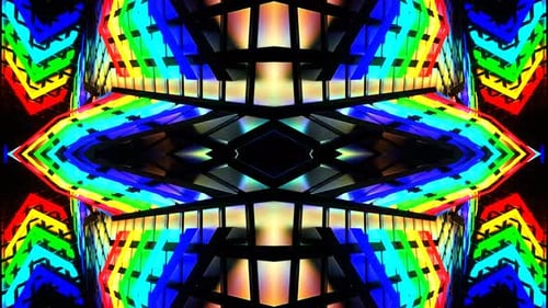 Rainbow Strobe Hexagonal Kaleidoscope Background Vj Loop In 4K
