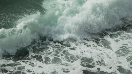 Ocean Waves Crashing Surf Powerful Ocean Waves Crash to Shore Forming White Surf in Daytime Showing