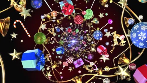 Dynamic Christmas Gift and Ornament Tunnel Celebration