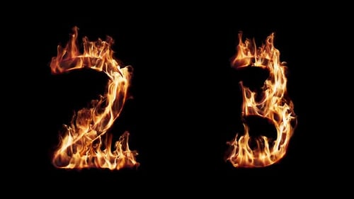 Realistic Fiery Numbers Animation Effect