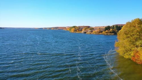 Beautiful natural outdoor travel sceneries. River landscapes autumn scenery.