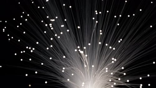 Fiber Optic Lamp Lights Flicker in Dark