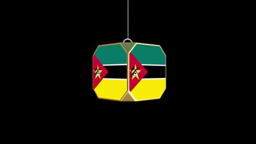 3D Mozambique Flag Rotating Hanging Decoration