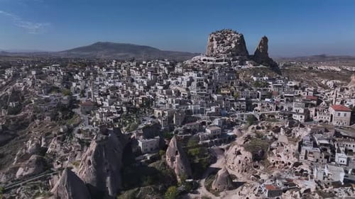 The Ancient Cave City Of Uchhisar In Cappadocia