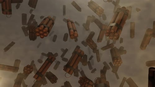 Falling Dynamite Sticks Loop Background Animation