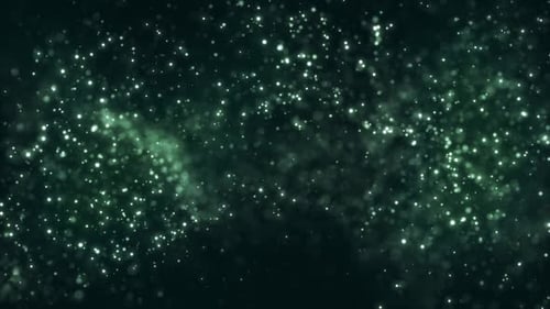 Animated Glowing Green Particle Background