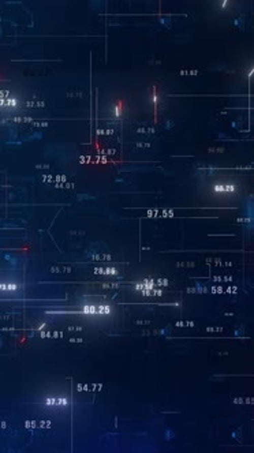 Futuristic Data Network Loopable Background for Vertical Screens