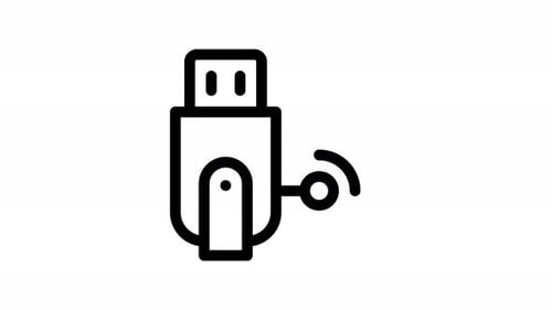 usb line icon animation