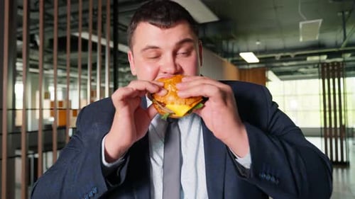 Geschäftsmann Burger Eat