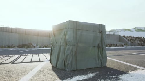 Realistic Tarp Unveiling To Reveal An Image