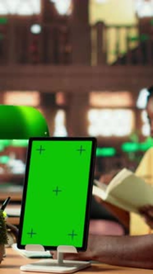 Vertical Video Scholars Preparing for Their Upcoming Exams Next to Isolated Copy Space