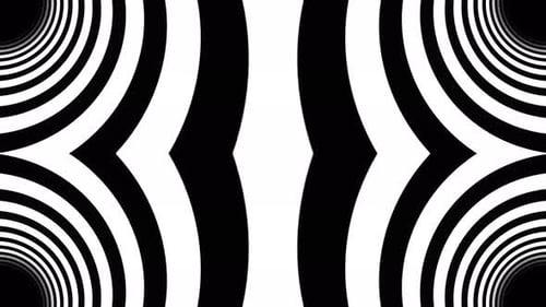 Black And White Hypnotic Spirals Kaleidoscope Background Vj Loop In 4K