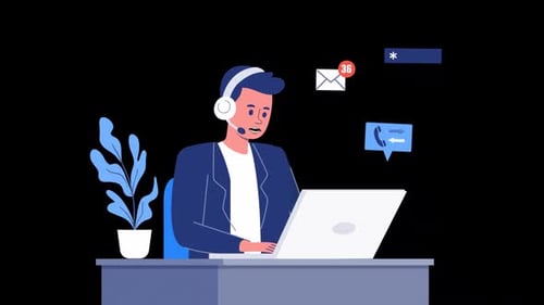 Man Working On Call Center Alpha