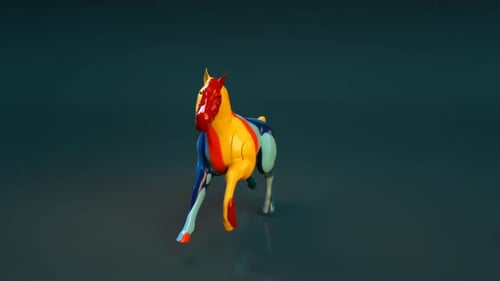 Dynamic Geometric Horse Animation with Vibrant Colors