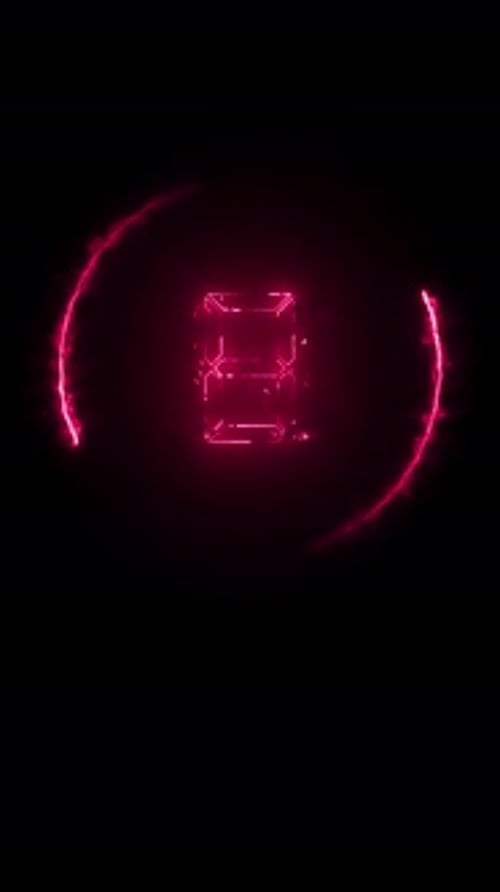 Vídeo vertical: cuenta regresiva de transmisión web digital con neón rojo