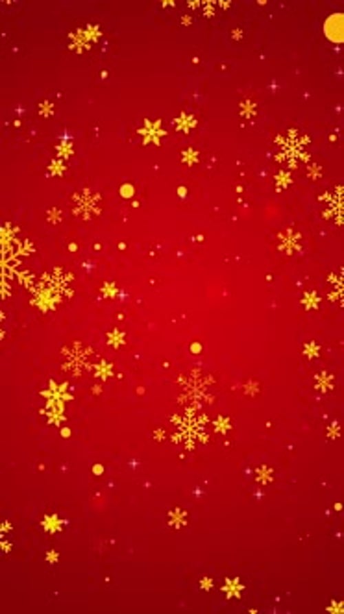 Snowy Christmas Vertical Background Red Loop V3