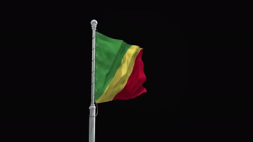 Republic of the Congo Flag Waving Animation