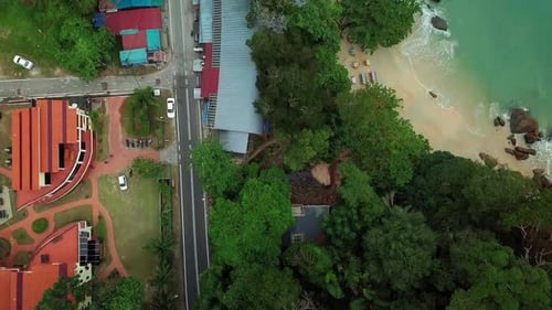 Luftaufnahme der Strände von Pangkor Island, Malaysia