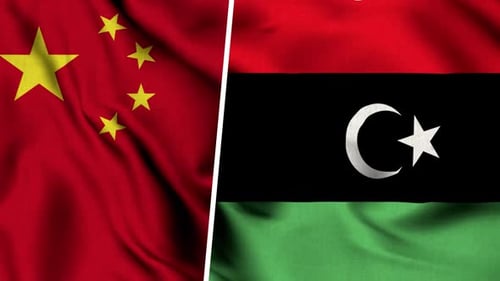 China Flag And Flag Of Libya