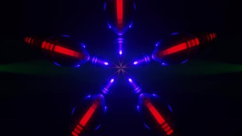 Vibrant and Rhythmic Neon Lights Create a Seamless Disco Loop for VJs