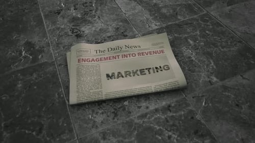 3D Marketing Text Reveal on Newspaper