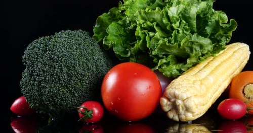Fresh Vegetables and Corn Still Life