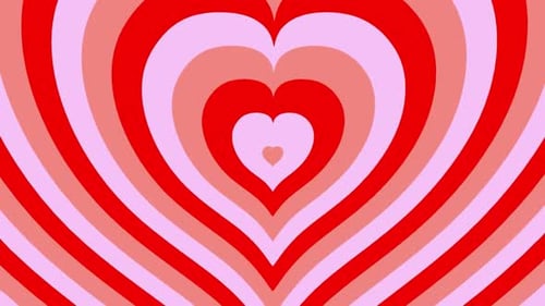 Flat Design Looping Heart Tunnel Background