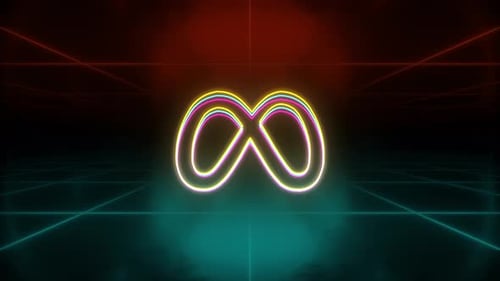 Colorful Neon Infinity Symbol Reveal on Grid Background